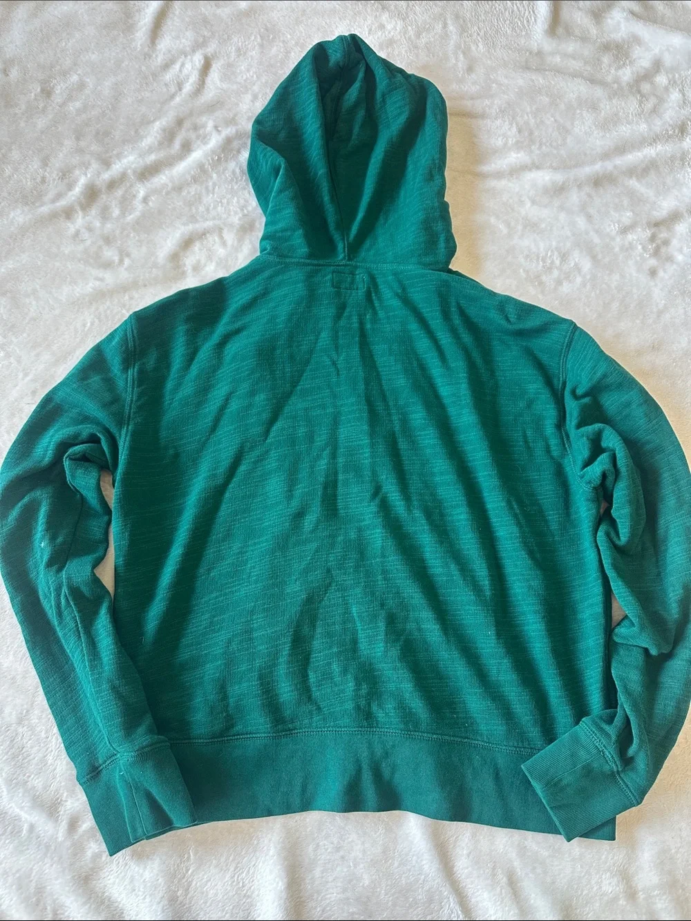 J. Crew Vintage Green Zip Hoodie with Drawstring